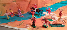 Western verschiedene Hersteller Plasty Hong Kong  11 Figuren Indianer + Cowboys
