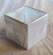 !!! Unbenutzt !!! 20 x 20 cm quadratisch E27 Lampenschirm Stoffschirm Hellgrau