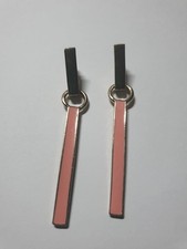 Goldfarbige Rosa Längere Modeschmuck Ohrringe längliche Stecker Stäbe