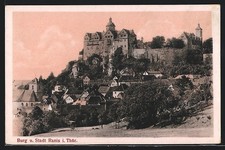 Ansichtskarte Ranis i. Thür., Totale mit Burg 