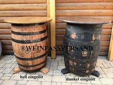 170-190L  FASSTISCH EICHENFASS WHISKYFAß WEINFASS HOLZFASS BISTROTISCH STEHTISCH
