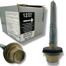 Trapezblech- / Bohrschraube Ø 5,5x35 / 250Stk / SW8/ RAL1015 Hellelfenbein  GT12