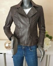 STREET ONE Schafsleder Jacke Leder Bikerjacke Lederjacke braun Gr. S *NEU*