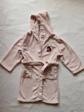 Plüsch Bademantel rosa mit Pferdeapplikation Gr. 128 von X-Mail