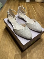 RAINBOW Brautschuhe Damen Gr. 39,5 Ivory Satin / Ivory Luxury Lace Hochzeit