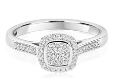 Echter Diamant Ring Cushion