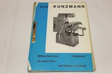 Betriebsanleitung - Universal-Fräsmaschine Fräse - KUNZMANN - UF 6 N - 1969
