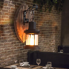 Vintage Holz Wandleuchte Wandlampe Industrielampe Außen Laterne Licht Dekor