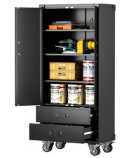 Aktenschrank mit Rollen Büroschrank Metallschrank Stahlschrank Werkzeugschrank