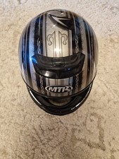 MTR Integralhelm schwarz/silber – ohne Visier – Größe S/M – Bastler/Ersatz