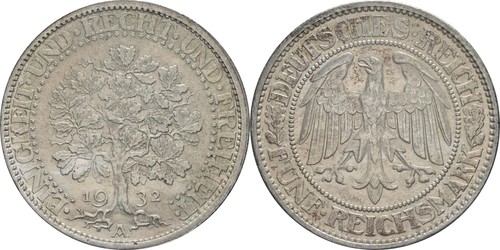Reichsmark 1932 eichbaum - reichsmark, a