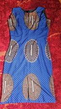 Kleid Afrika blau orange