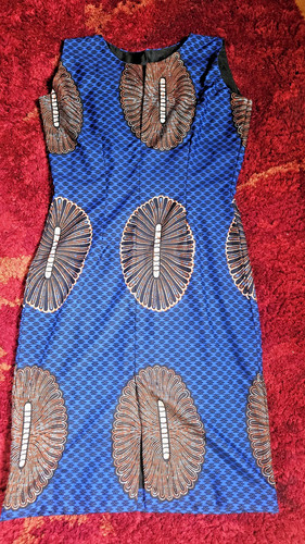 Kleid afrika blau - blau, orange