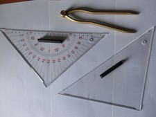 Kartenzirkel, Kurs- und Anlegedreieck, Navigationsset, Sportbootführerschein See