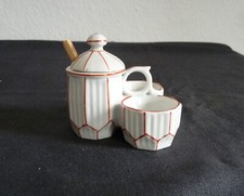 alte Porzellan  Menage  Salz   Pfeffer   Senf  -  /   -
