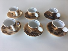 6x Thun Espressotasse mit Untertasse Motiv „Kaffeebohne“