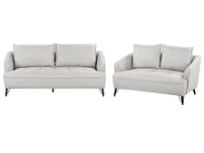 5-Sitzer Sofa Set Stoff grau