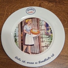 Sammelteller Landliebe ca. 1970 Frau mit Käselaib, aus Nachlass 