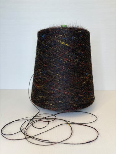Leinengarn wolle tweed schwarz - leinengarn,