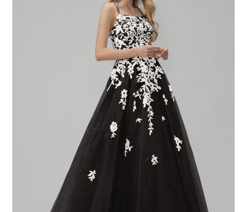 Brautkleid schwarz mit weißer - schwarz,