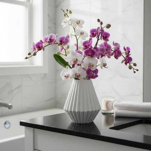Vase geometrisch gerippt 16cm - geometrisch,