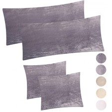 2er Set Fleece Winter Kissenbezug 40x80 40x40 flauschig Kissenhülle plüsch warm