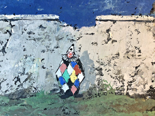 Gemälde clown harlekin - gemälde,