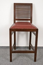 BARSTUHL BARHOCKER HOLZ POLSTER ROTBRAUN ANTIK-STIL HOCKER  