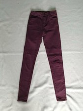 Damen Jeans Skinny Jeans High Waist Hose weinrot Gr S stretch