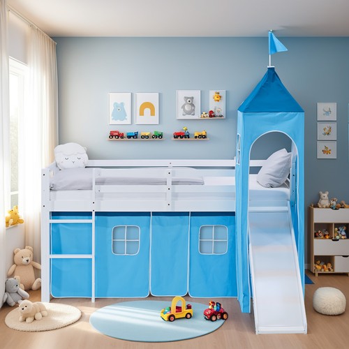 Hochbett 90x200 kinderbett mit - hochbett,