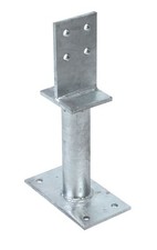 Pfostenträger T Form mit Bodenplatte 160x100 zum aufdübelen feuerverzinkt Stahl