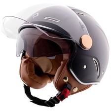 Jethelm Heritage Shadow Rollerhelm Retro Motorradhelm mit Sonnenblen