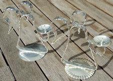 2 x Kerzenhalter f. echte Kerzen Engel Weihnachten Vintage Metall silberfarbig