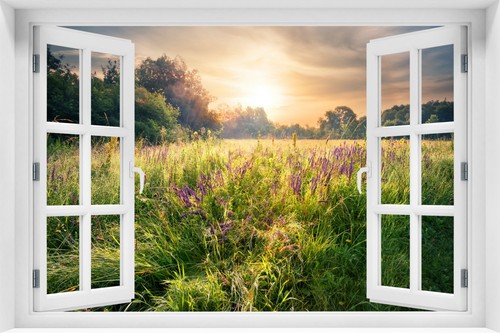 Fensterblick wandbild - fensterblick, 3d