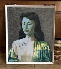 Vintage Original Stiefel Vladimir Tretchikoff Miss Wong gerahmter Druck Mid Century