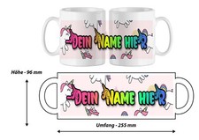 Einhorn Tasse mit Wunschname