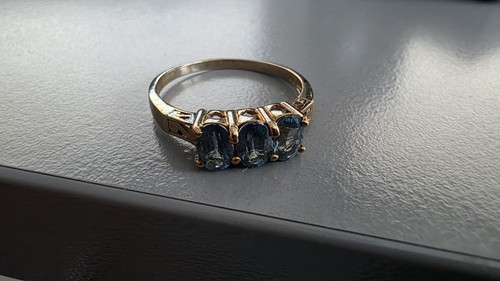 Goldring mit pfauen kyanit - goldring,