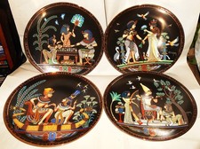 4er Set Porzellan Aufsteller Ägyptisches Design