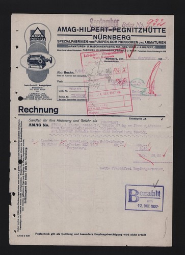 Nürnberg rechnung 1927 - rechnung,