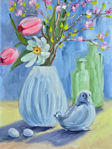 Tulpen blumen ölbild - Ölbild, 15x20