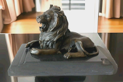 Bronzefigur löwe skulptur - bronzefigur,