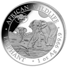 Silbermünze Elefant Privy