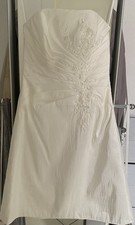 Coctailkleid Creme mit Applikation Gr. 36  ungetragen knielang