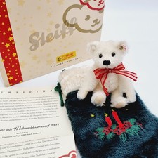 Steiff 037641 Teddybär mit Weihnachtsstumpf 14 cm 2005 limitiert 5000