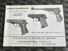 Walther PP/PPK PP-Sport, Manurhin  manual Bedienungsanleitung, 1959