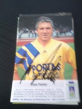 Klaus Fischer Schalke DFB  original signierte  Portas Werbe Autogrammkarte