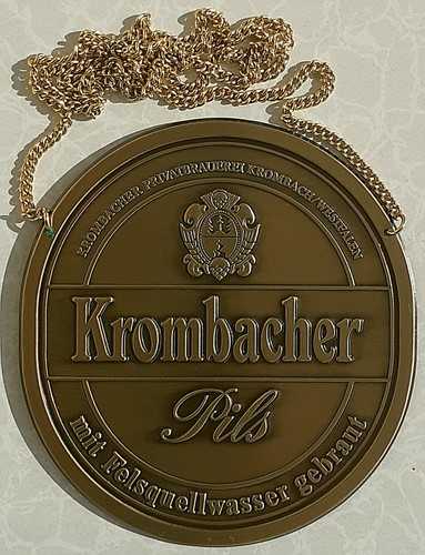 Krombacher pils zapfhahnschild - krombacher,