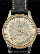 Damenuhr Oris 7400C Gold Gehäuse mit Breitling Armband ÜBERHOLT