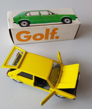 Volkswagen Werbemodell: VW Werbemodell Golf in gelb - Schuco 1:43 neu unbespielt