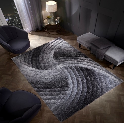 Swirl shaggy teppich - 3d,